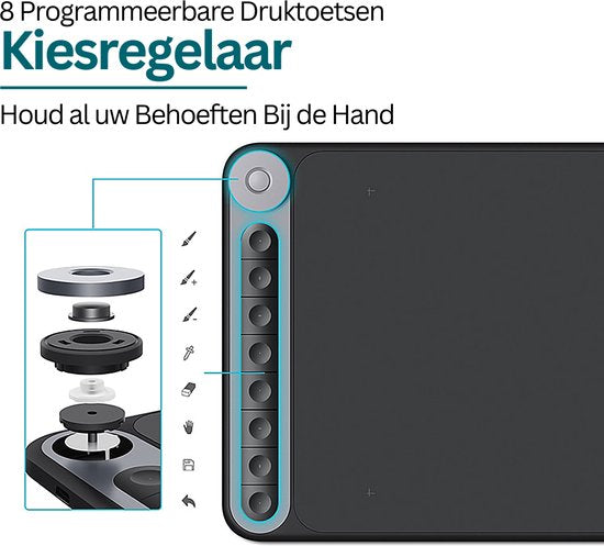 Huion® Q620M Tekentablet Nieuwe Collectie – Grafische Tablet Met Ergonomische Pen – Professionele Tekentablet