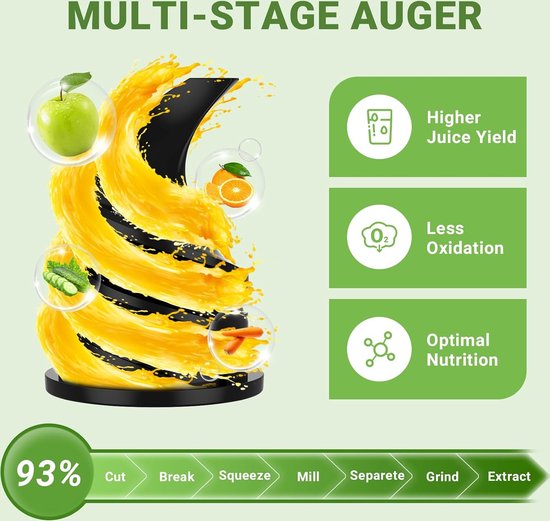 AMZCHEF - Juicer Machine - 80MM Opening & 200W Cold Press