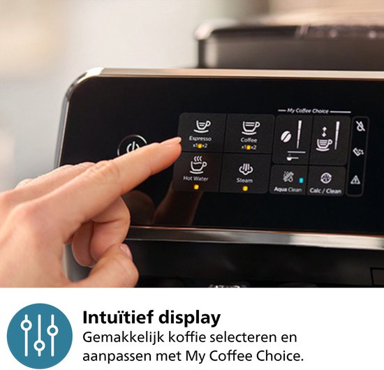 Philips 2200 Series - Volautomatische Espressomachine - 2 Soorten Koffie + Heet Water - Zwart / Matzwart - EP2220/10