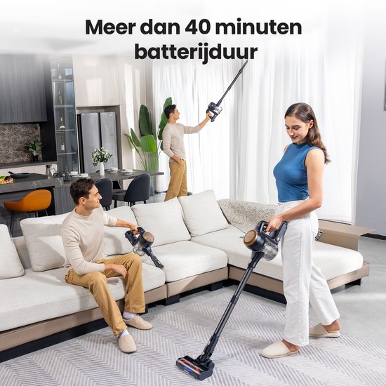 Proscenic P11 Lite - Steelstofzuiger Draadloos - 40KPA - 450W - 5 filter - Werktijd 40 Min - 540ml Opvangbak