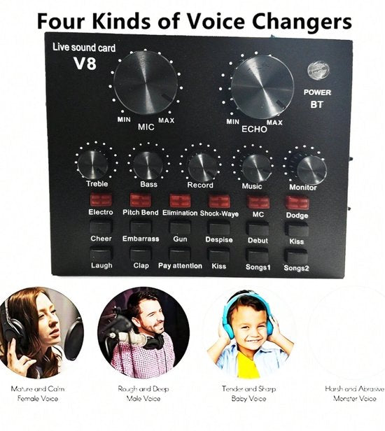 S&E V8 BM800 Live Streaming & Opname Set – Complete Studio Kit voor Podcasts, Karaoke & Gaming