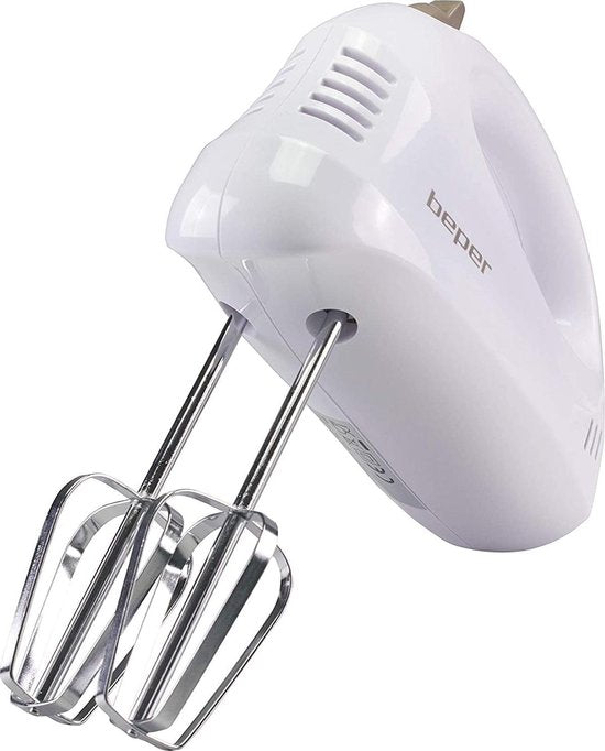 Beper BP.304 elektrische handmixer en roerder, 150 W, 70 decibel, ABS / chroomstaal, 5 snelheden - wit