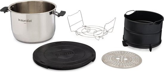 Instant Pot Pro Crisp 11-in-1 multicooker met airfryer 7,6L liter, 2 afneembare deksels, Snel onder druk koken,Slow cooking, Sauteren, Stomen, Sous vide, Warmhouden, Snel frituren, Braden, Bakken, Roosteren, Drogen
