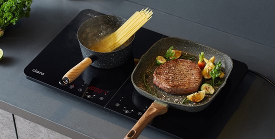 CIARRA CBTIH2 - Draagbare dubbele inductiekookplaat - 16 ampère aansluiting - 3500 W dubbele kookplaat met Touch Control