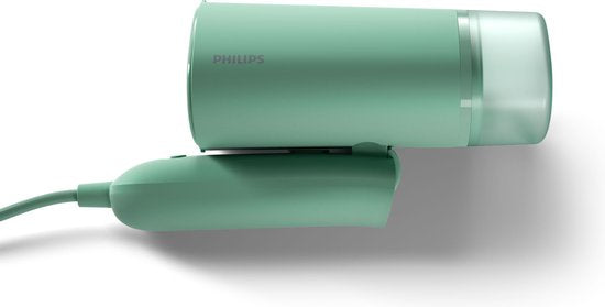 Philips 3000 series Kledingstomer - warm in 30 seconden - 20g./min Continu stoom - Geen kans op brandplekken - 100 ml. - compact en opvouwbaar - incl. reistas - Groen - STH3010/70
