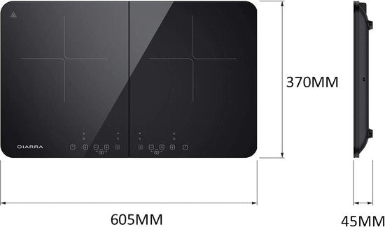 Ciarra CBTIH2 -Dubbel Inductiekookplaat - Draagbaar - 10 Temperatuurniveau's - Touchscreen - Veiligheidsslot