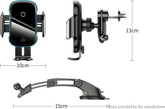 Draadloze Oplader Telefoonhouder met Sensor en LED - Baseus Qi Charger - Autohouder telefoon - Autolader Quick Charge