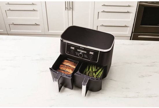 Ninja Foodi AF400EU Dubbele Airfryer XXL - Twee Kookvakken - 9.5 Liter - 2470 Watt - Dual Zone Technologie