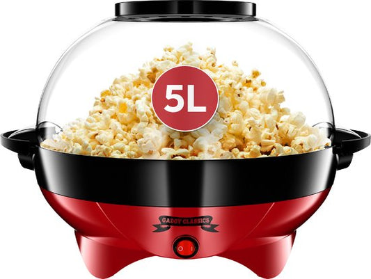 Gadgy Popcorn Machine Rond met Anti-aanbaklaag - Popcorn Maker Stil en Snel - 5 liter - Funcooking voor Party & Kids - Popcornpan - Cadeau voor Kind