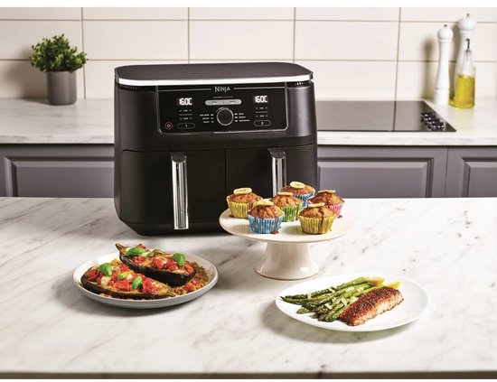Ninja Foodi AF400EU Dubbele Airfryer XXL - Twee Kookvakken - 9.5 Liter - 2470 Watt - Dual Zone Technologie