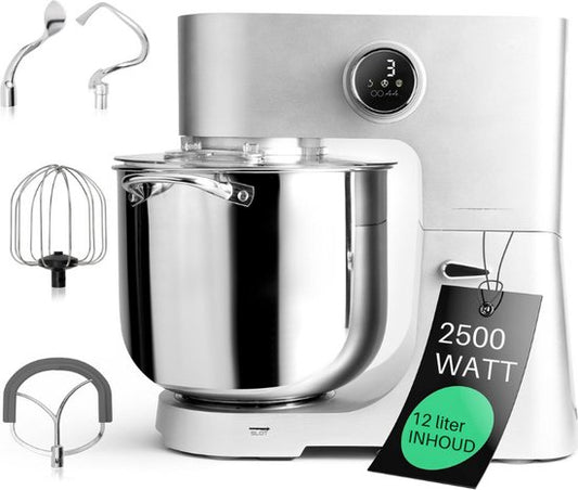 PC KM 1254 Keukenmachine Met XXL 12L Kom - Kneedmachine Met 2500W Longlife-Profi-Motor En LED-Display