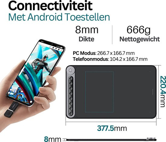 Huion® Q620M Tekentablet Nieuwe Collectie – Grafische Tablet Met Ergonomische Pen – Professionele Tekentablet