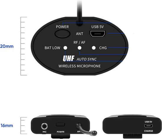 Draagbare Draadloze Headset - Bodypack - Draadloze Microfoon