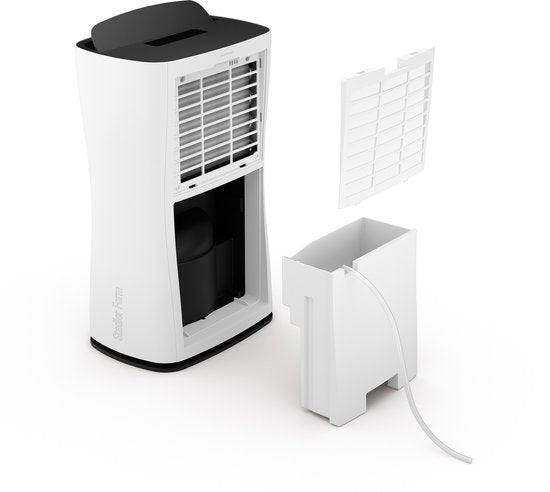 Stadler Form Theo – Kleine compressor-luchtontvochtiger 10 L – Instelbare luchtvochtigheid 40/50/60% – 1–7 u timer – Draagbaar met handgreep – Voor ruimtes tot 40 m²