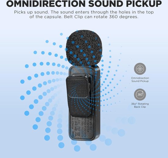 BOYA BY-V20 USB-C-draadloze microfoon met ruisonderdrukking, compatibel met Android/Type-C smartphones voor YouTube, Podcast, Facebook, vlogging, video-opname