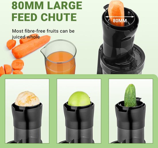 AMZCHEF - Juicer Machine - 80MM Opening & 200W Cold Press