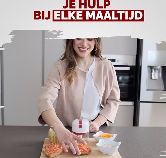 Beper Elektrische Hakmolen - 5 Roestvrijstalen Messen - Hakmolen - Handmatige Hakmolen - Keukenhakker - Groentenhakmolen - Uiensnijder - 250ml