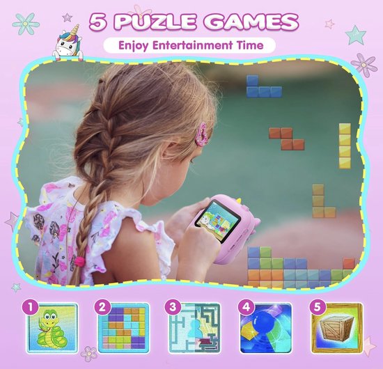 Kindercamera, instant camera, 2,4 inch instant camera voor kinderen, met 32G TF-kaart en fotopapier, 1080p HD digitale camera voor kinderen, cadeaus voor jongens en meisjes van 3-12 jaar