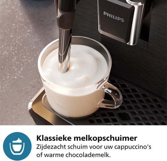 Philips 2200 Series - Volautomatische Espressomachine - 2 Soorten Koffie + Heet Water - Zwart / Matzwart - EP2220/10