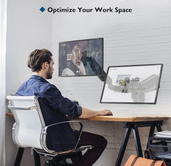 BONTEC - Muurbeugel voor 2 monitoren