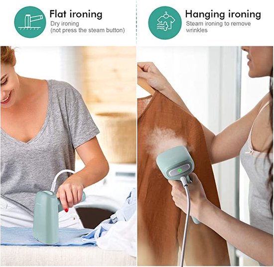 HOMEASY Reisstoomstrijkijzer, Stoomborstel, Reisstrijkijzer met 110 ml Watertank, 800 W, Reisstoomstrijkijzerstations, in 40 Seconden Snelle Opwarming Voor Dagelijks Gebruik en Op Reis