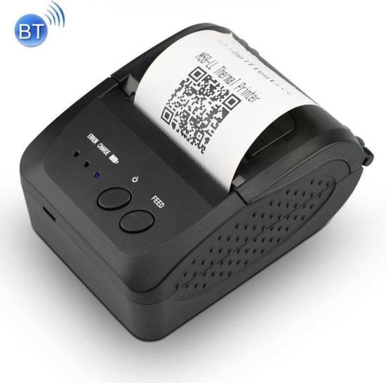Netum Bonprinter - Kassabonprinter - Geschikt voor 58MM rollen - Thermische Printer - Kassabon - POS Printer - USB & Bluetooth - Zwart