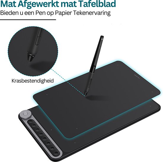 Huion® Q620M Tekentablet Nieuwe Collectie – Grafische Tablet Met Ergonomische Pen – Professionele Tekentablet