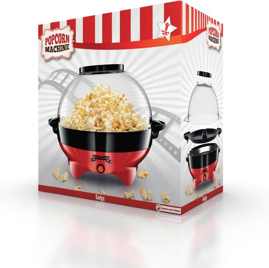 Gadgy Popcorn Machine Rond met Anti-aanbaklaag - Popcorn Maker Stil en Snel - 5 liter - Funcooking voor Party & Kids - Popcornpan - Cadeau voor Kind