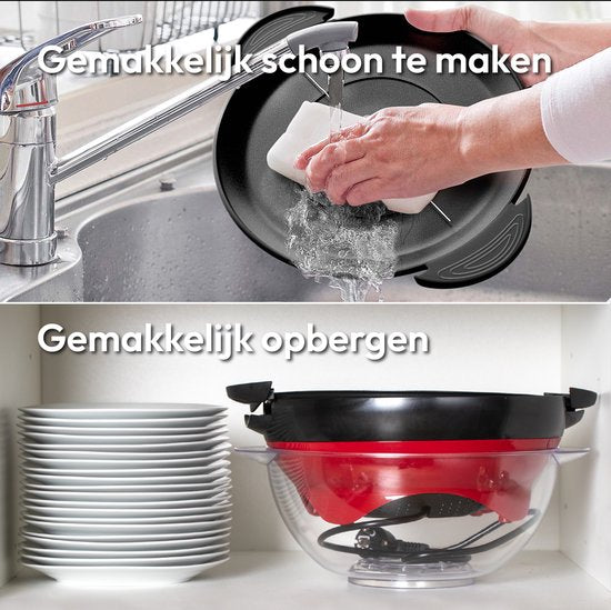 Gadgy Popcorn Machine Rond met Anti-aanbaklaag - Popcorn Maker Stil en Snel - 5 liter - Funcooking voor Party & Kids - Popcornpan - Cadeau voor Kind