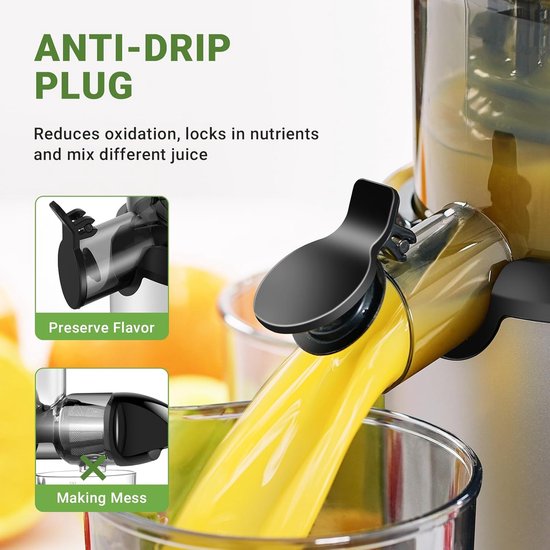AMZCHEF - Juicer Machine - 80MM Opening & 200W Cold Press