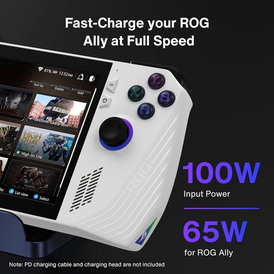 iVANKY 6-in-1 ROG Ally Dock met HDMI 2.0 4K @60Hz, 1Gbps Ethernet, 3*USB-A 3.0, 100W USB-C opladen, Docking Station compatibel met ASUS ROG Alloy/Lenovo Legion Go/Valve Steam Deck