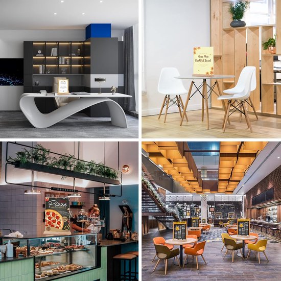 Srvnpioy 10 stuks acryl tafelhouders A4 menuhouders hout A4 tafelhouder tafelhouder A4 kunststof tafelstandaard voor restaurant hotel school kantoor