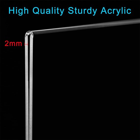 Srvnpioy 10 stuks acryl tafelhouders A4 menuhouders hout A4 tafelhouder tafelhouder A4 kunststof tafelstandaard voor restaurant hotel school kantoor