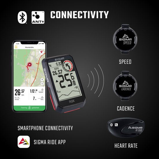 SIGMA SPORT ROX 4.0 GPS Fietscomputer incl. stuurhouder, zwart