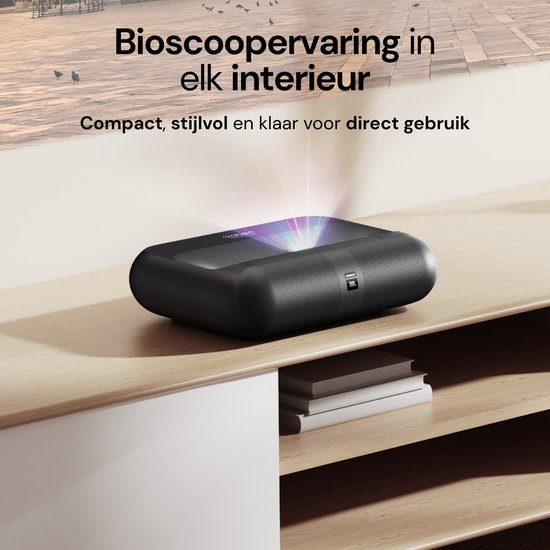 Yaber K300S Beamer – Ultra Short Throw Projector – 1000 ANSI Lumen – Full HD 1080p – Sound by JBL – Smart Projector met Google TV – Wi-Fi 6 & Bluetooth – Compacte Thuisbioscoop