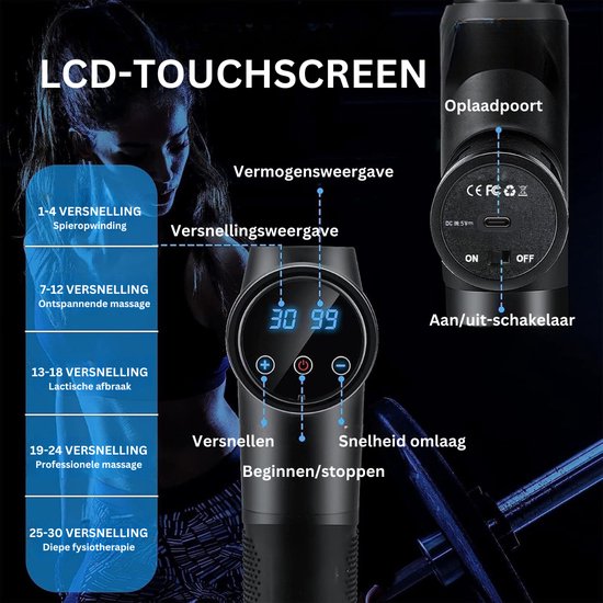 Theragun - Massage Pistool - Massage Gun - Massageapparaten - Massage Gun Professioneel - Beenmassage Apparaat - Massageapparaten Rug - Voetmassage Apparaat - Kniemassage Apparaat - Met 10 Opzetstukken - Voor Spieren En Gewrichten