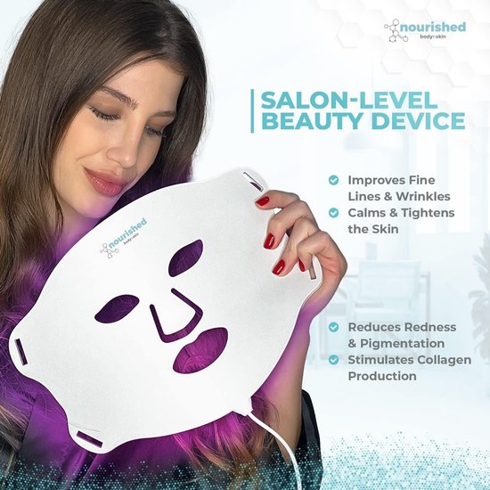 Nourished Bodynskin LED Masker - Lichttherapie voor gezicht en hals - 7 kleuren