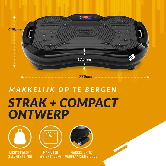 Bluefin Fitness Ultra Slim Plus Trilplaat | De Perfecte Work-out Voor Je Volledige Lichaam | Compact Design Trilplaat Met Weerstandsbanden | Vibratiefitness Voor Thuis