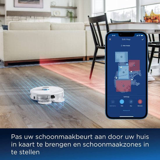 Plugstore - Bissell SpinWave R5 | Robot stofzuiger met Dweil | Slimme Navigatie met LIDAR-Technologie | Tapijt- en Vloerkleeddetectie | Krachtig Stofzuiger tot 2000 Pa | Draadloze Stofzuiger | 61 dB | Wit | 3475N