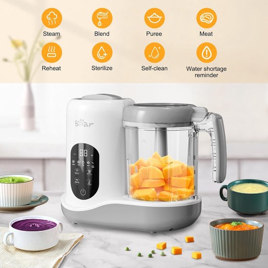 BEAR - 2024 Baby Food Maker - One Step Processor - Auto Cooking & Grinding