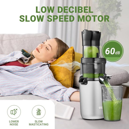 AMZCHEF - Juicer Machine - 80MM Opening & 200W Cold Press