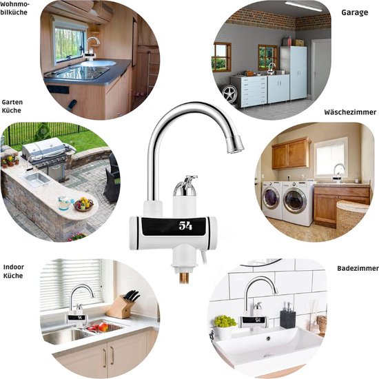 Elektrische Kraan Met Doorstroomboiler 230V Directe Warmwaterkraan Voor Keuken Badkamer Caravan and Camping Smart Heater