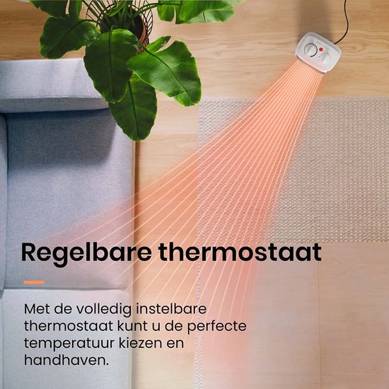 Pro Breeze 2000 W Mini Keramische Ventilatorkachel - 3 Warmtestanden, Ventilatorstand, Ingebouwde Bescherming tegen Oververhitting en Kanteling, Elektrische Verwarming - Wit