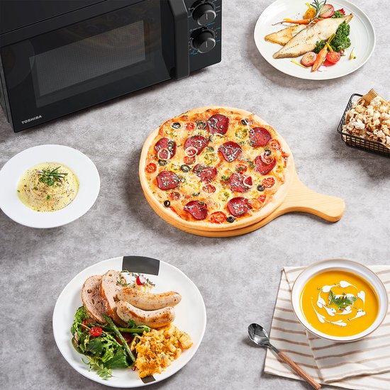 Toshiba MW2-MG20PF(BK) - Vrijstaande magnetron met Grill - 10 Jaar Garantie op Magnetronbuis - 20 liter - Zwart