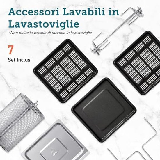 Cosori CAF-R121-SUS friteuse Enkel 12 l Vrijstaand 1800 W Heteluchtfriteuse Roestvrijstaal