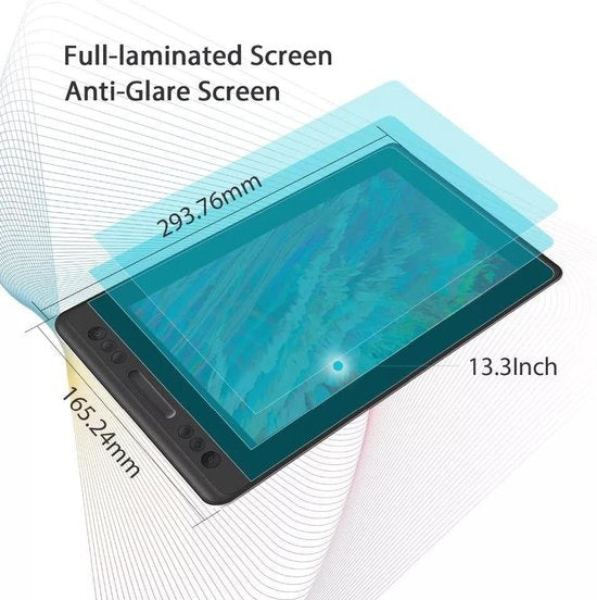 HUION Kamvas Pro 13 - Grafische tablet - 5080 lpi - 293,76 x 165,24 mm - Zwart