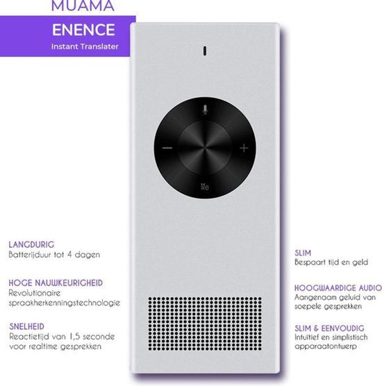 Enence Vertaalcomputer - Translator - Met App - Vertalen - Alle Talen Spreken - Stemvertaler - Two Way Language Translator - Reisvertaler