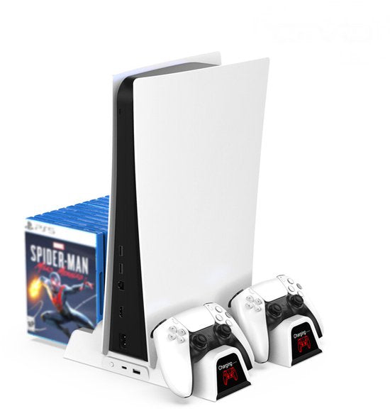 OIVO Oplaadstation met Koelventilatoren geschikt voor Playstation 5 Digital & Playstation 5 Disk - Verticale Docking Station voor PS5 - Oplader voor PS5