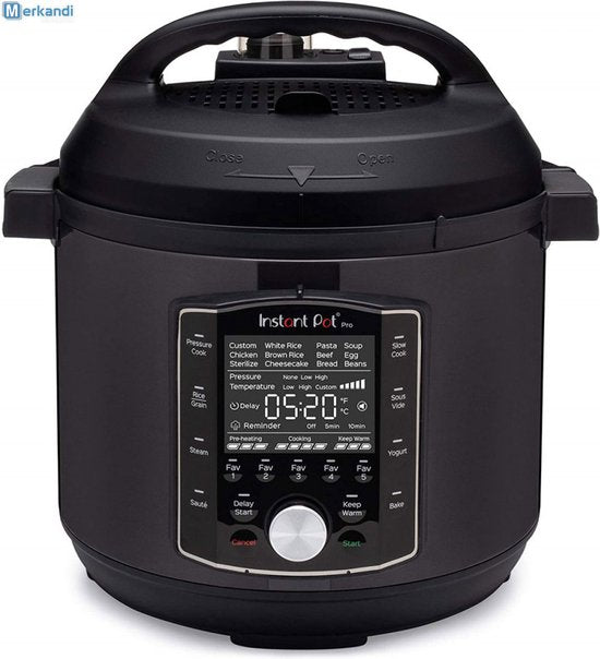 Instant Pot Pro Crisp 11-in-1 multicooker met airfryer 7,6L liter, 2 afneembare deksels, Snel onder druk koken,Slow cooking, Sauteren, Stomen, Sous vide, Warmhouden, Snel frituren, Braden, Bakken, Roosteren, Drogen