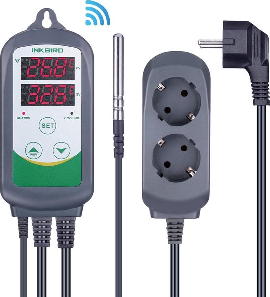 Inkbird ITC-308 Wifi temperatuur controller voor - terrarium - kweekruimte - bier - brouwen - kippen - fokken - thermostaat